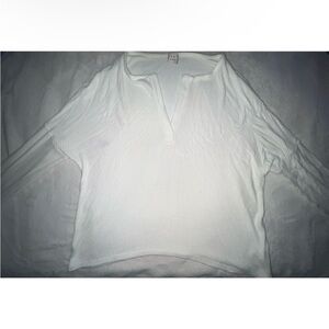 White Ribbed Long Sleeve